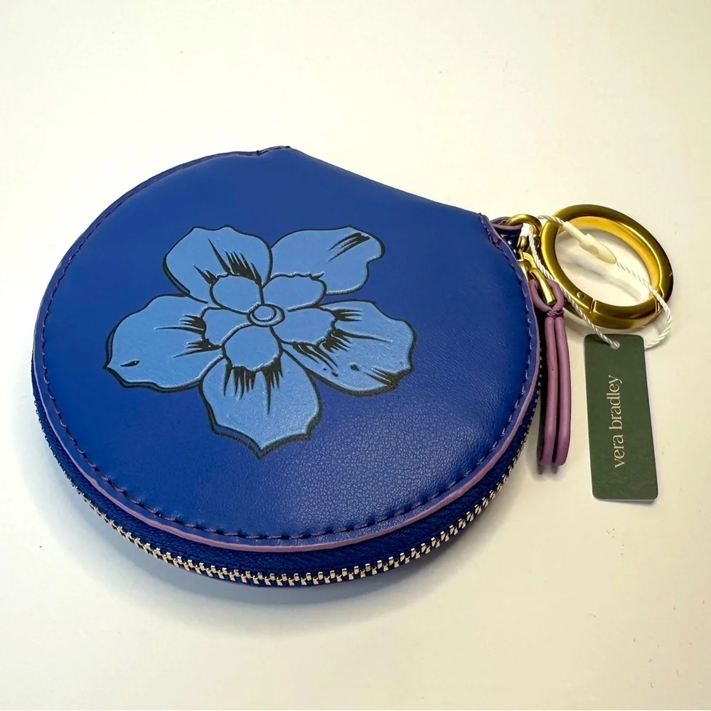 Vera Bradley ultramarine Round Zip Pouch NWT